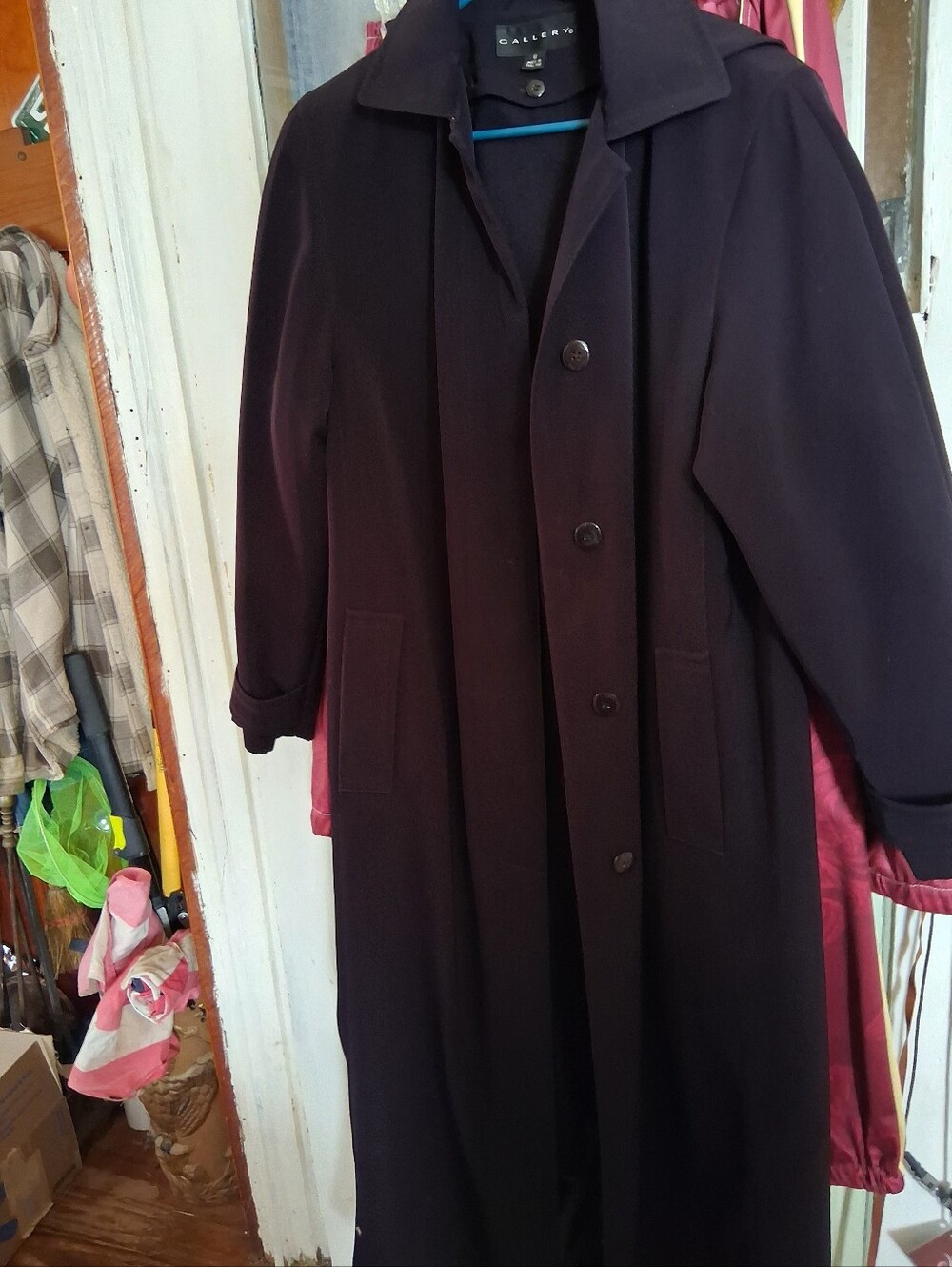 Gallery Long Dark Brown Trench Coat
